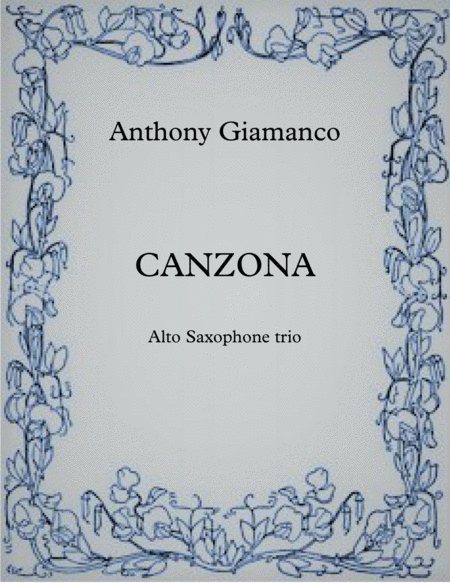 Canzona For Alto Saxophone Trio Sheet Music