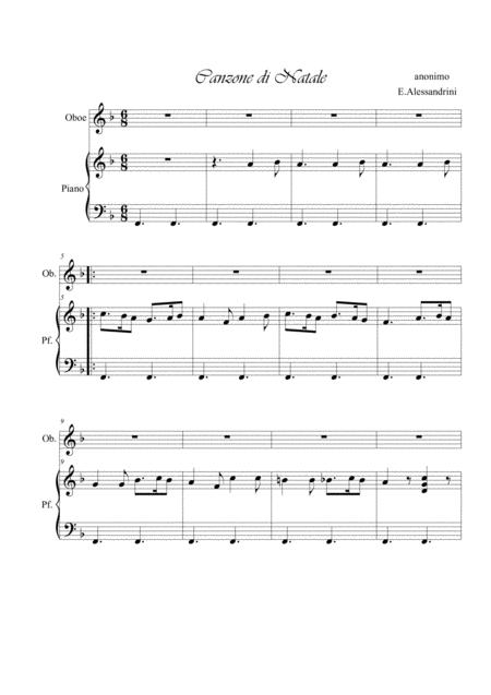 Free Sheet Music Canzone Di Natale Oboe And Piano