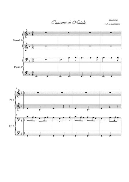 Free Sheet Music Canzone Di Natale Piano 4 Hands