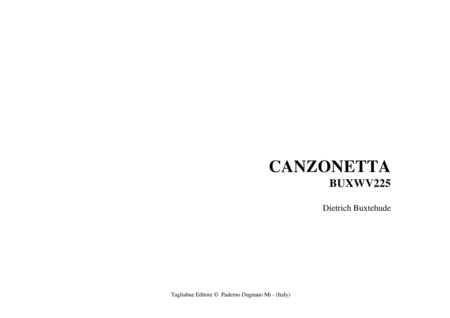 Free Sheet Music Canzonetta Buxwv 225