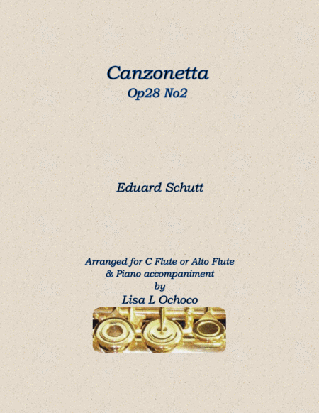 Free Sheet Music Canzonetta Op28 No2 For Flute Or Alto Flute And Piano