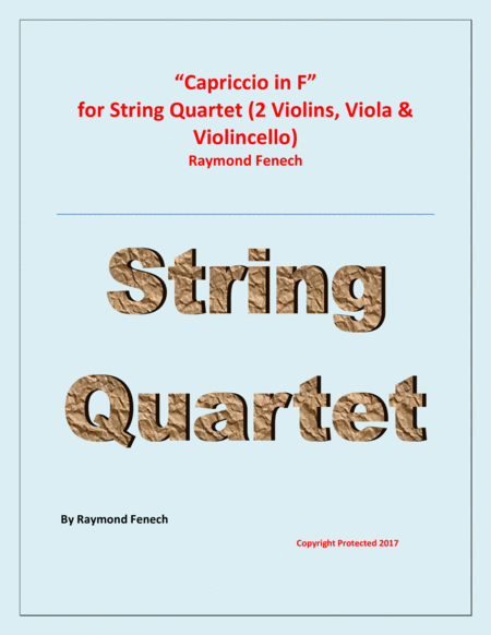 Free Sheet Music Capriccio In F For String Quartet 2 Violins Viola Violoncello