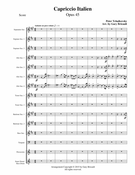 Free Sheet Music Capriccio Italien Opus 45