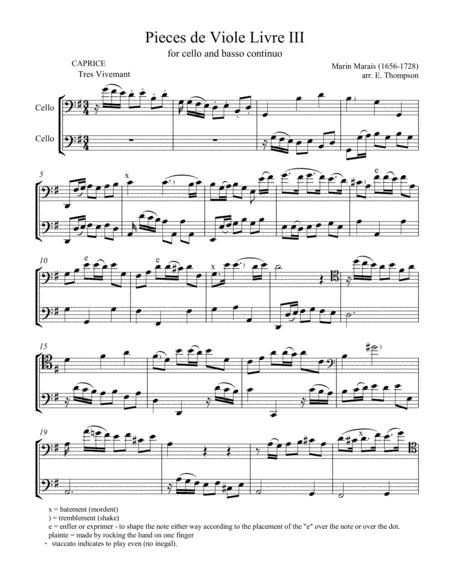 Free Sheet Music Caprice For 2 Cellos