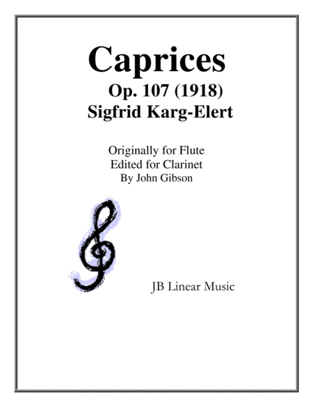 Free Sheet Music Caprices Karg Elert For Clarinet