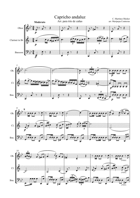 Capricho Andaluz Reed Trio Sheet Music