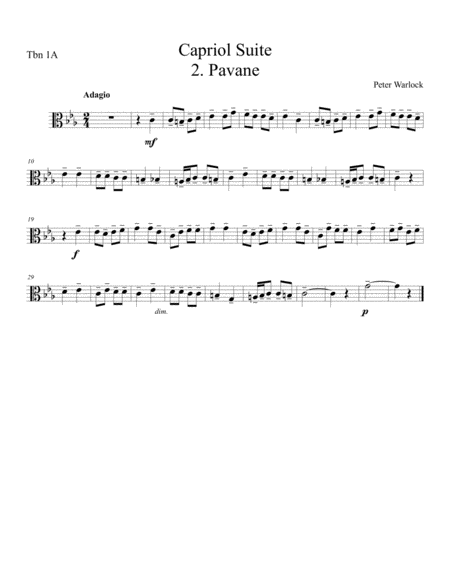 Free Sheet Music Capriol Suite Pavane