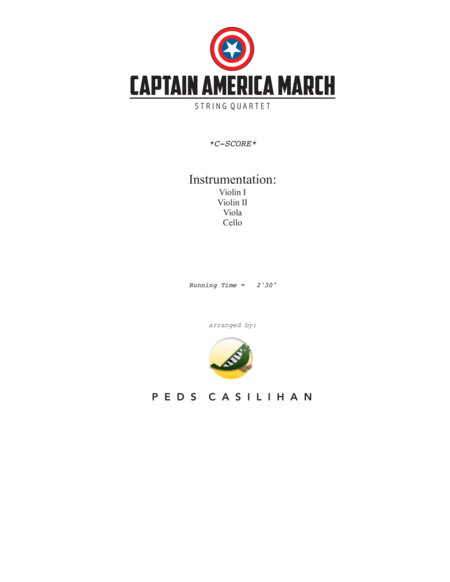 Free Sheet Music Captain America March Theme