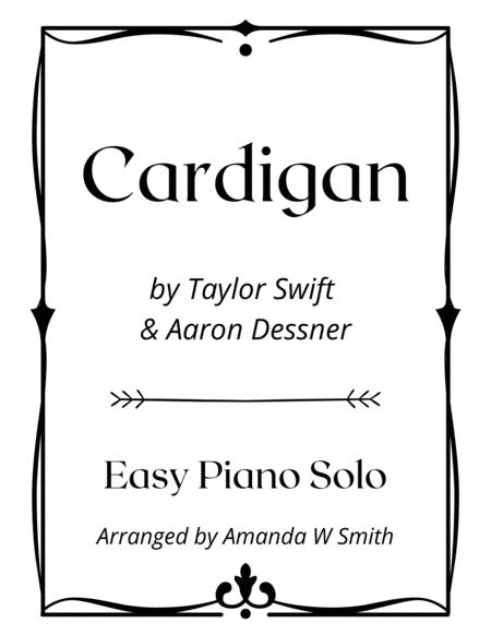 Cardigan Taylor Swift Easy Piano Solo Sheet Music