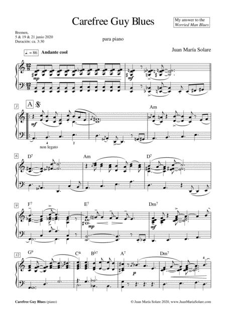 Carefree Guy Blues Piano Solo Sheet Music