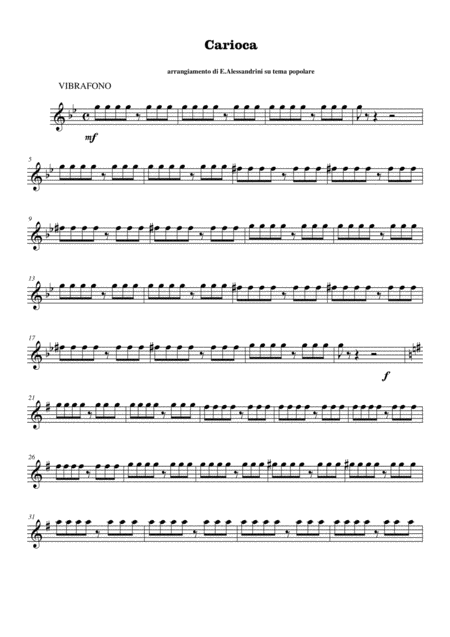 Free Sheet Music Carioca Vibrafono