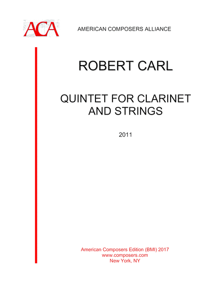 Carl Quintet For Clarinet And Strings Sheet Music