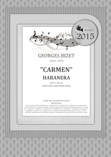 Carmen Habanera Act I No 5 For Voice And Wind Band Sheet Music