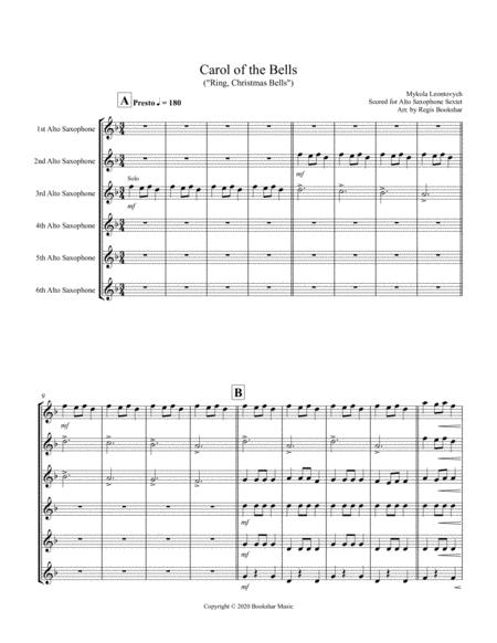 Carol Of The Bells F Min Alto Saxophone Sextet Sheet Music