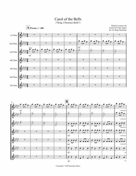 Carol Of The Bells F Min Flute Septet Sheet Music