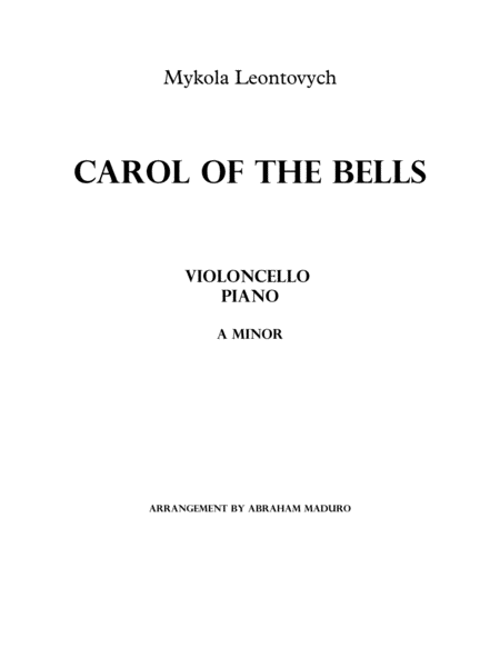 Carol Of The Bells Violoncello And Piano Sheet Music