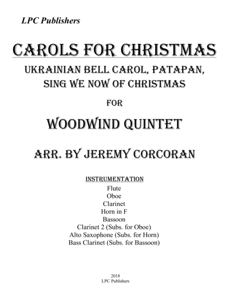 Free Sheet Music Carols For Christmas A Medley For Woodwind Quintet