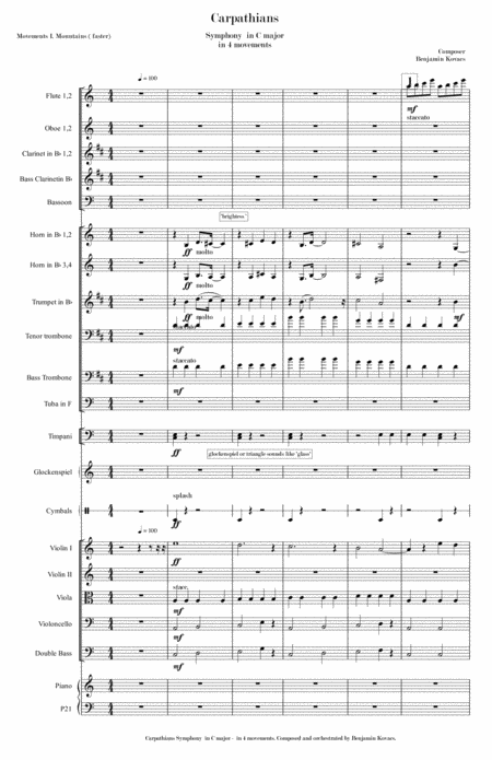 Carpathians Symphony No1 For Orchestra Mov I Sheet Music