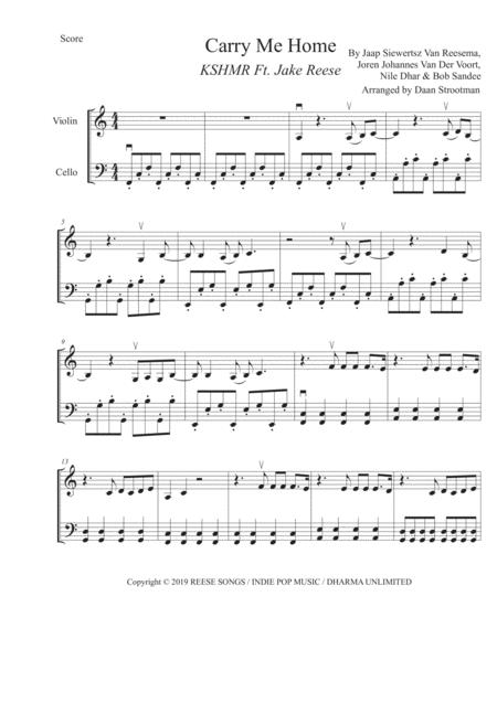 Free Sheet Music Carry Me Home Vl Cl Duo Streetwinds