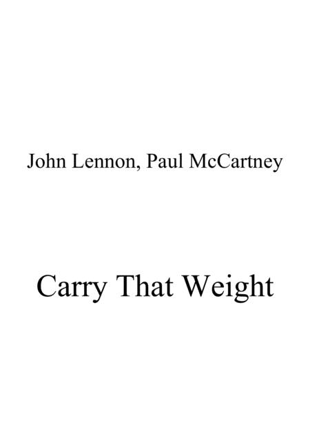 Carry That Weight Piano Solo Early Intermediate Sheet Music
