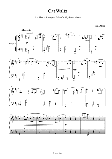 Free Sheet Music Cat Waltz From Childrens Opera Tale Of A Silly Baby Mouse