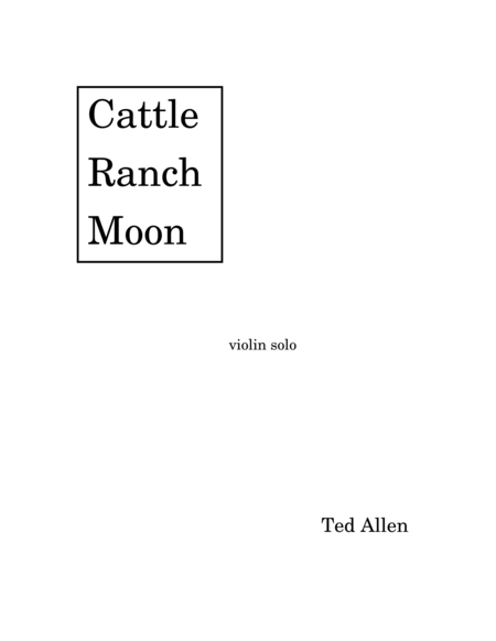 Cattle Ranch Moon Sheet Music