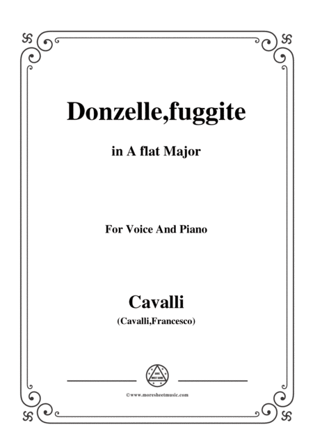 Cavalli Donzelle Fuggite In A Flat Major For Voice And Piano Sheet Music