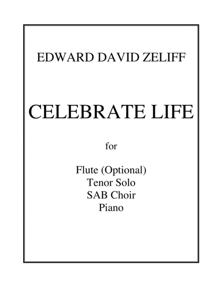 Free Sheet Music Celebrate Life