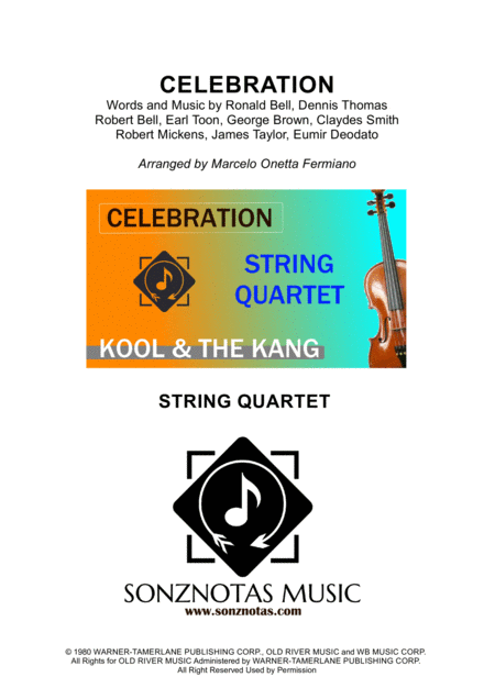 Celebration Kool The Gang String Quartet Score And Parts Sheet Music