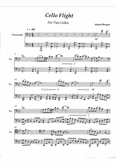 Cello Flight For Two Cellos Sheet Music