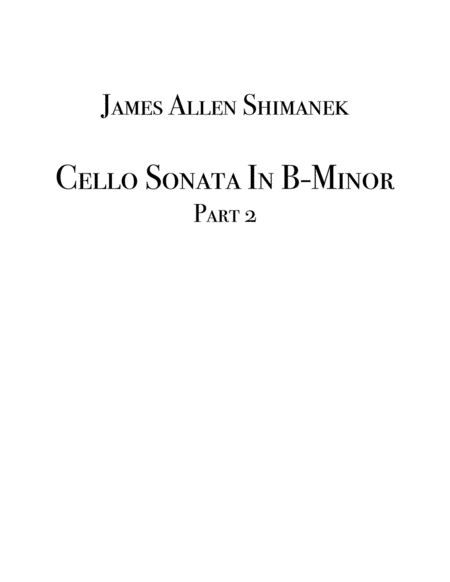 Cello Sonata In B Minor Part 2 Sheet Music