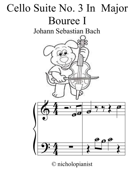 Free Sheet Music Cello Suite No 3 In C Major Bouree I