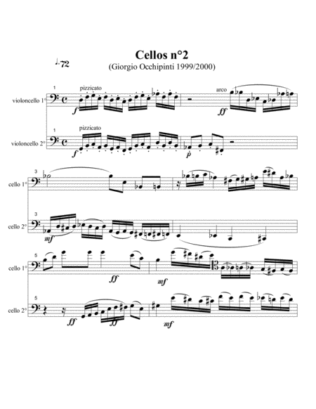 Free Sheet Music Cellos N 2