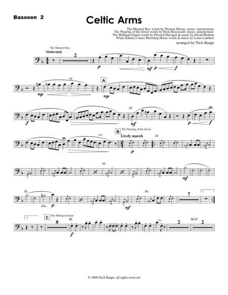 Free Sheet Music Celtic Arms Bassoon 2 Part