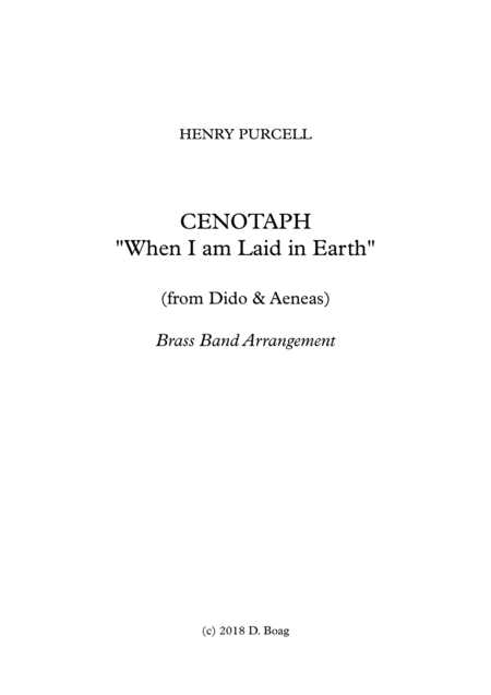 Cenotaph Brass Band Sheet Music