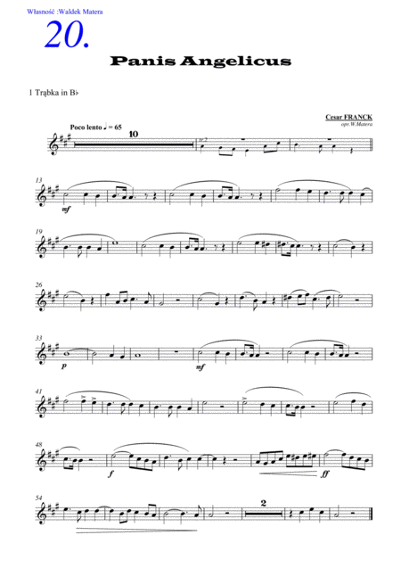 Cesar Franck Panis Angelicus For Brass Quintet Sheet Music