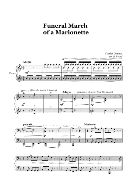 Ch Gounod Funeral March Of A Marionette Piano Solo Sheet Music