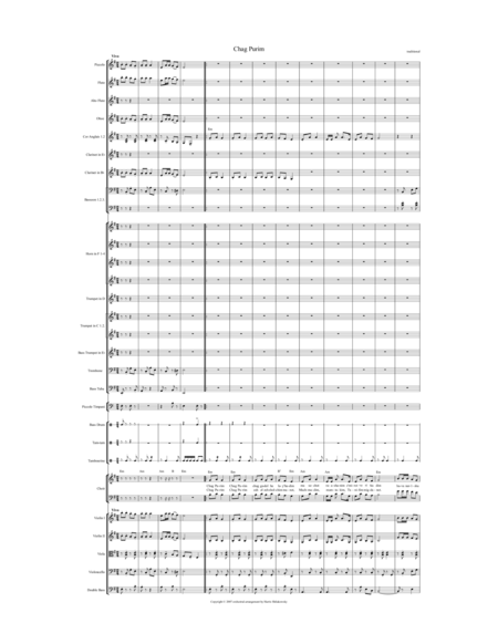 Free Sheet Music Chag Purim Full Orchestra Arrangement