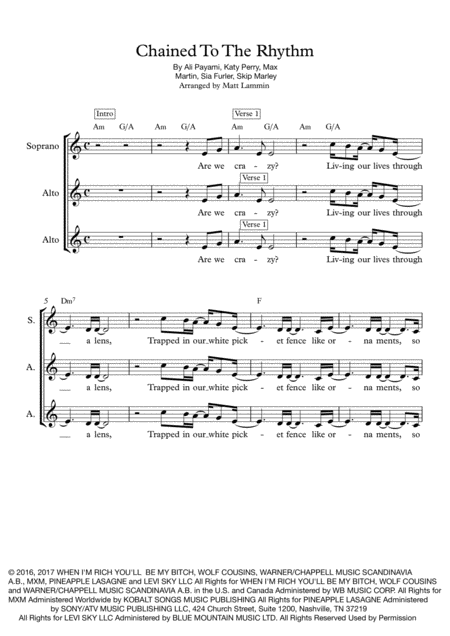 Free Sheet Music Chained To The Rhythm Ssa