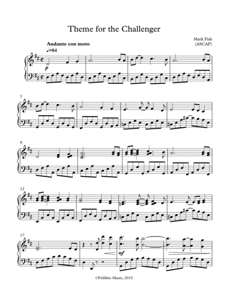 Challenger Theme Sheet Music