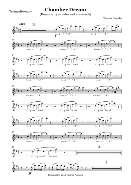 Chamber Dream Trumpet Part Sheet Music