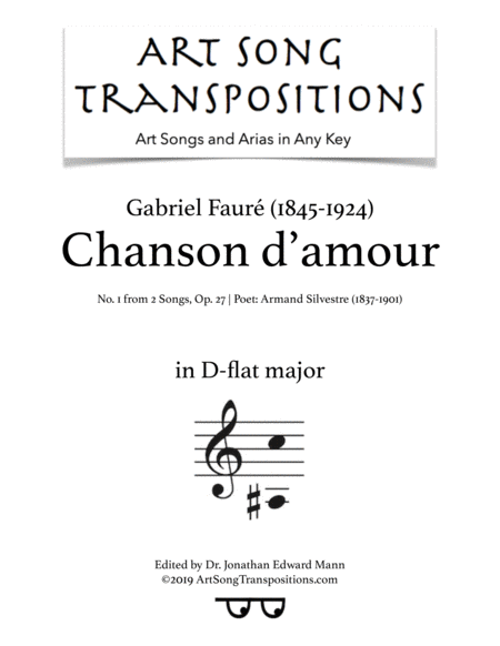 Free Sheet Music Chanson D Amour Op 27 No 1 D Flat Major