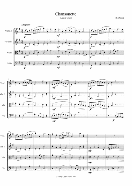 Free Sheet Music Chansonette Upper Crust