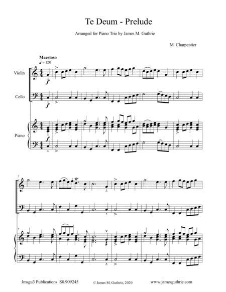 Charpentier Te Deum Prelude For Piano Trio Sheet Music