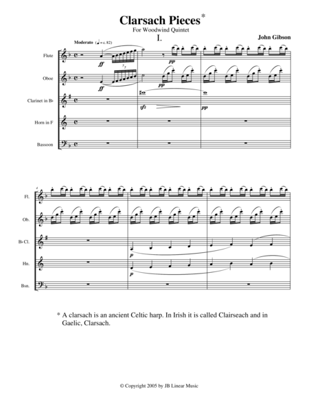 Free Sheet Music Charsach Pieces For Woodwind Quintet