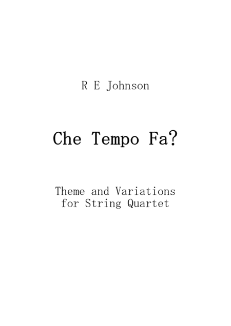 Che Tempo Fa Sheet Music