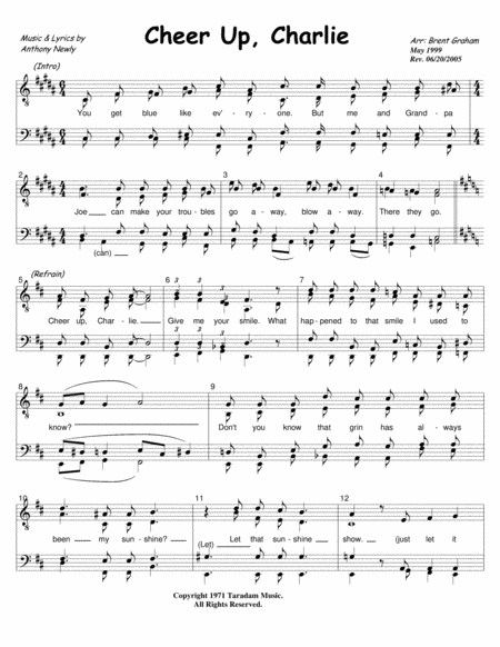 Free Sheet Music Cheer Up Charlie Women