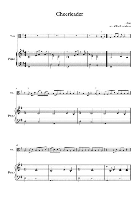 Free Sheet Music Cheerleader Omi Viola And Piano Arrangement