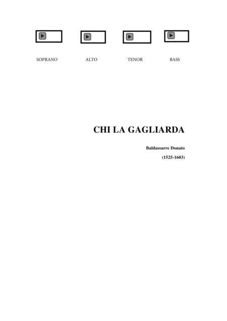 Chi La Gagliarda Donne Vo Imparare B Donato For Satb Choir Pdf Files With Embedded Mp3 Files Of The Individual Parts Sheet Music