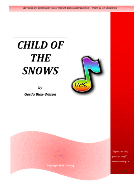 Free Sheet Music Child Of The Snows